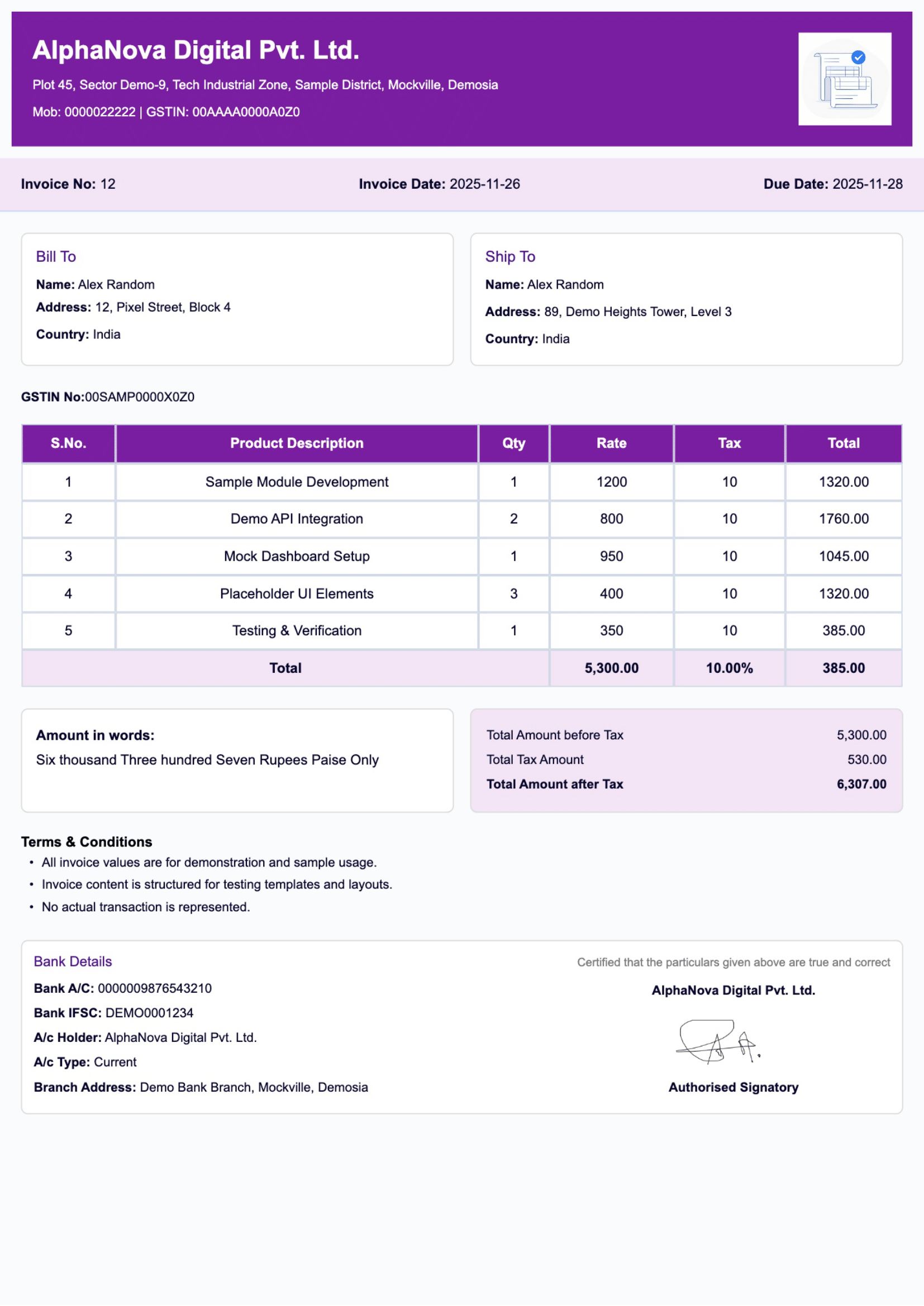 Invoice Template 2