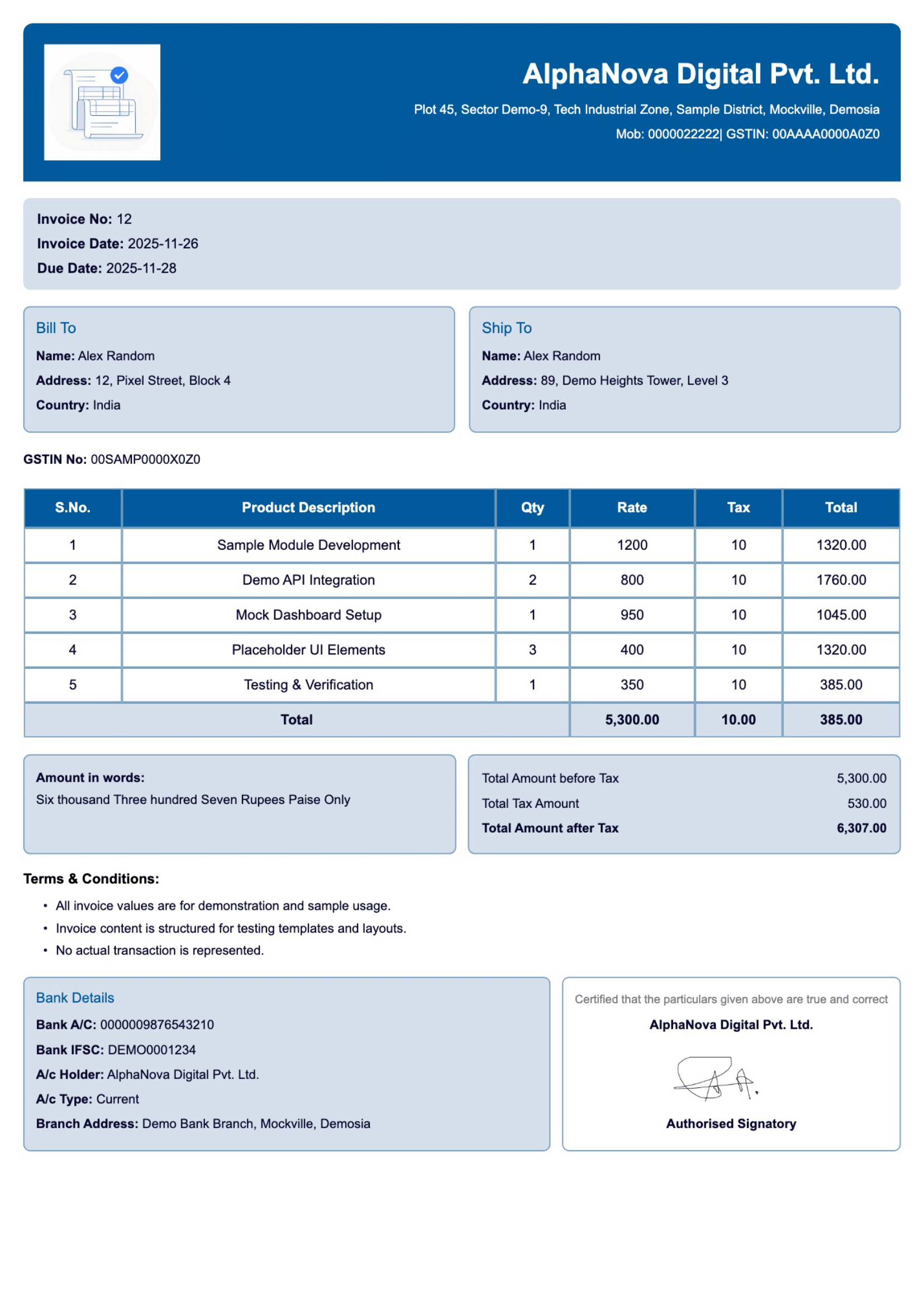 Invoice Template 1