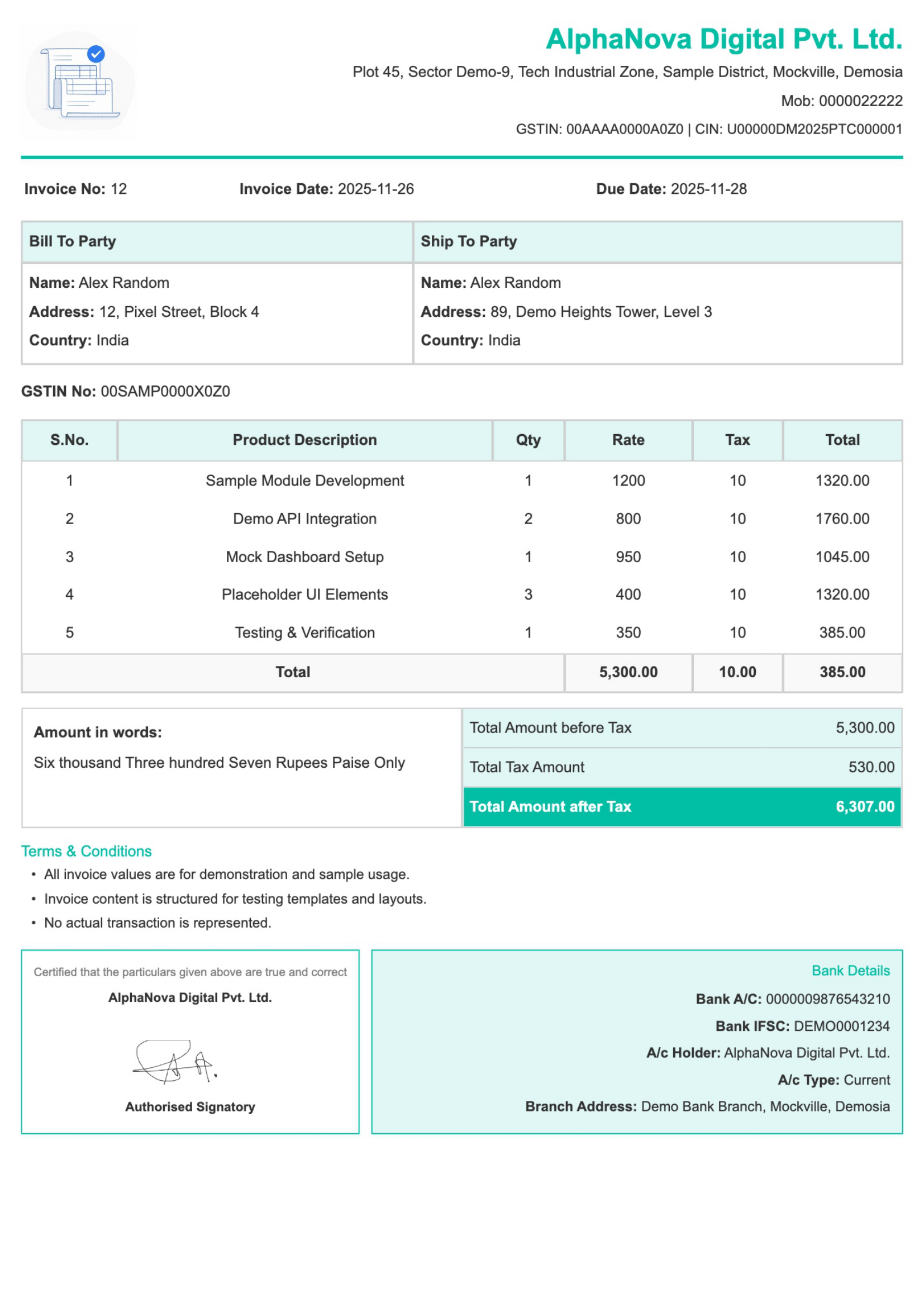 Invoice Template 1