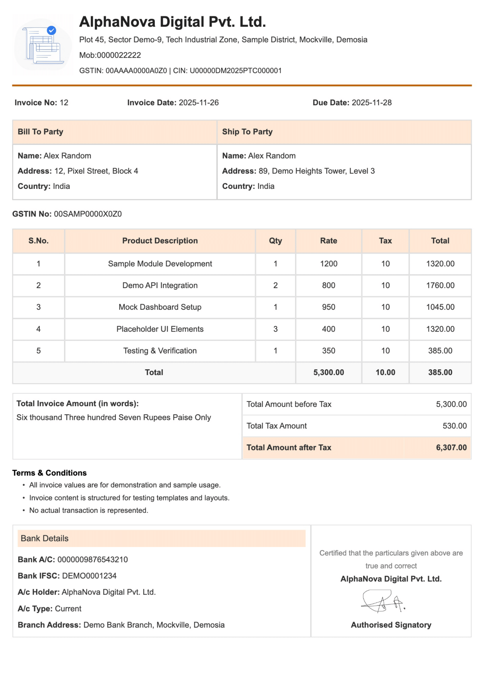 Invoice Template 1